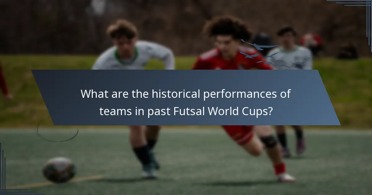 What are the historical performances of teams in past Futsal World Cups?