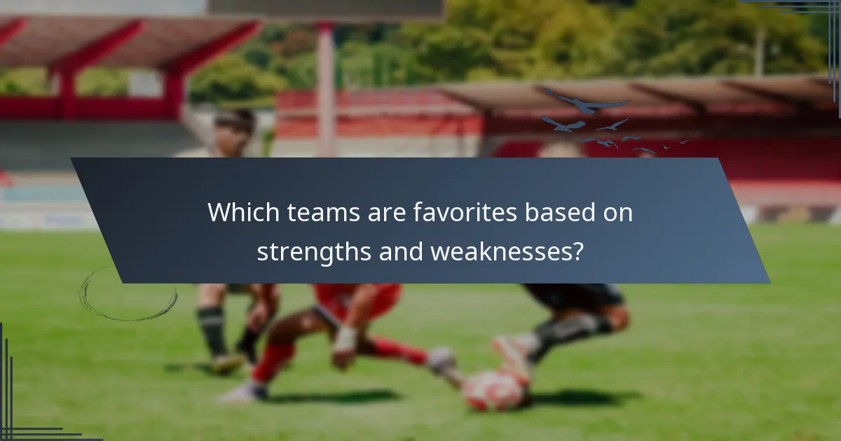 Which teams are favorites based on strengths and weaknesses?